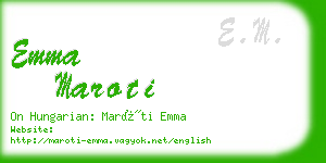 emma maroti business card